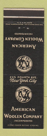 Matchbook Cover - American Woolen Company New York City