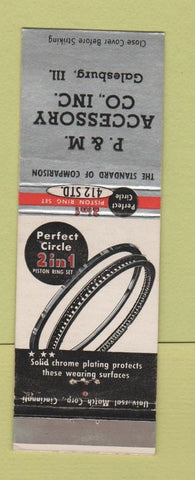 Matchbook Cover - Perfect Circle Piston Rings Galesburg IL
