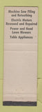 Matchbook Cover - Du Page Appliance Maytag Thor Villa Park IL Vacuum Cleaners