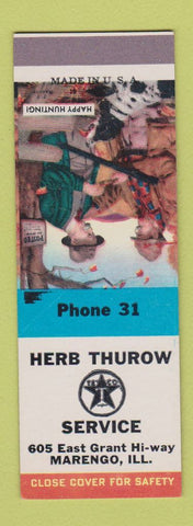 Matchbook Cover - Texaco oil gas Herb Thurow Marengo IL SAMPLE