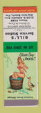 Matchbook Cover - Bill's Service oil gas Daytona Beach FL pinup SAMPLE