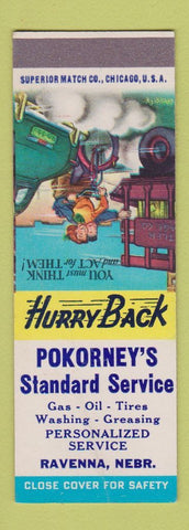 Matchbook Cover - Pokorney's Standard oil gas Ravenna NE SAMPLE