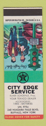 Matchbook Cover - Texaco oil gas City Edge Buffalo NY SAMPLE