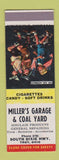 Matchbook Cover - Miller's Garage Coal Sinclair oil gas Troy OH SAMPLE