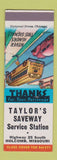 Matchbook Cover - Taylor's Saveway oil gas Holcomb MO SAMPLE