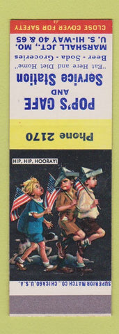 Matchbook Cover - Pop's Cafe Service oil gas Marshall Junction MO SAMPLE
