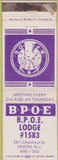 Matchbook Cover - Elks Lodge Union NJ WEAr