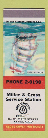 Matchbook Cover - Miller Cross Cities oil gas Xenia OH SAMPLE