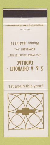 Matchbook Cover - S&A Chevrolet Cadillac Somerset PA