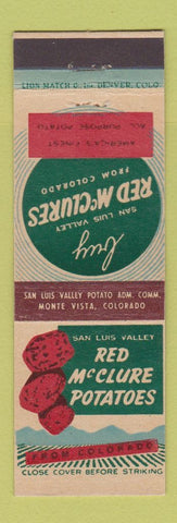 Matchbook Cover - Red McClures Potatoes Monte Vista Colorado