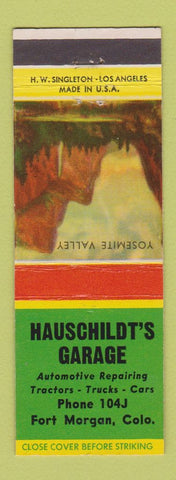 Matchbook Cover - Hauschildt's Garage Fort Morgan Colorado