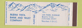 Matchbook Cover - Buena Vista Bank and Trust Colorado Full Length