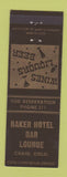Matchbook Cover - Baker Hotel Bar Lounge Craig Colorado