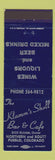 Matchbook Cover - Klamm's Shell Bar Cafe Pueblo Colorado BLUE