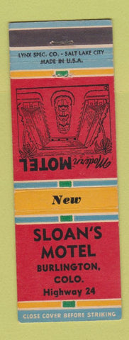 Matchbook Cover - Sloan's Motel Burlington Colorado