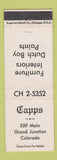 Matchbook Cover - Capps Furniture Dutch Boy Paint Grand Junction Colorado