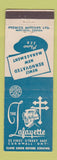Matchbook Cover - Lafayette Cornwall ON