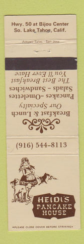 Matchbook Cover - Heidi's Pancake House South Lake Tahoe CA