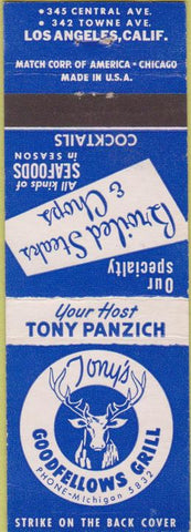 Matchbook Cover - Goodfellows Grill Los Angeles CA