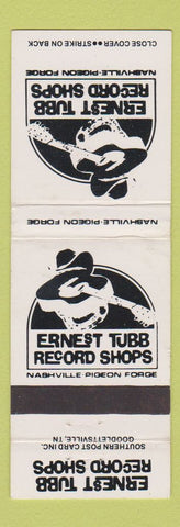 Matchbook Cover - Ernest Tubb Record Store Nashville Pigeon Forge TN