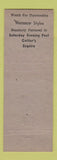 Matchbook Cover - Winthrop Men's Shoes Edward's Cuyahoga Falls OH