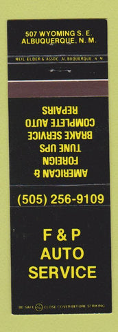 Matchbook Cover - F&P Auto Service Albuquerque NM
