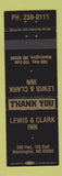 Matchbook Cover - Lewis & Clark Inn Washington MO