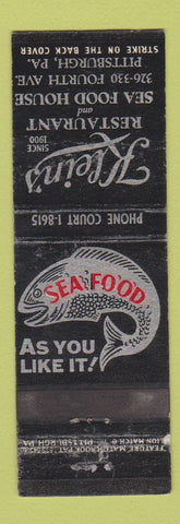 Matchbook Cover - Klein's Restaurant Seafood Pittsburgh PA feature WEAR