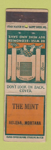 Matchbook Cover - The Mint Helena MT STAR WORN