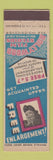 Matchbook Cover - Hollywood Film Studios Enlargements girlie