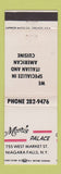 Matchbook Cover - Macris Palace Niagara Falls NY Italian MISCUT