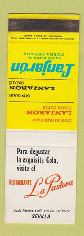 Matchbook Cover - Restaurante La Pastora Sevilla Spain SAMPLE WEAR