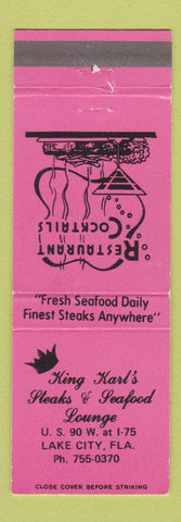 Matchbook Cover - King Karl's Steaks Seafood Lake City FL