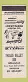 Matchbook Cover - Fraser Valley Inn Abbotsford Harrison BC