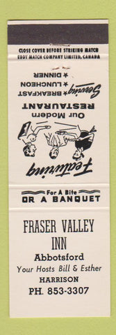 Matchbook Cover - Fraser Valley Inn Abbotsford Harrison BC