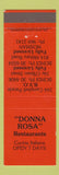 Matchbook Cover - Donna Rosa Restaurants Italian Mosman Australia