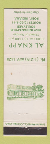 Matchbook Cover - Al Knapp Restaurant Roby IN