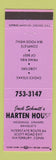Matchbook Cover - Jack Schmitt's Harten House Waterbury CT