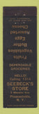 Matchbook Cover - Seebeck's Store Pleasantville NY