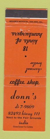 Matchbook Cover - Donn's Restaurant Indio CA