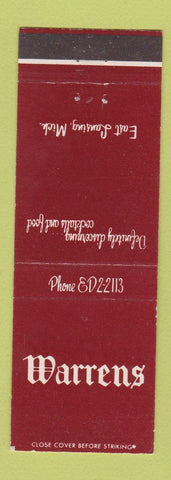 Matchbook Cover - Warrens East Lansing MI restaurant