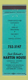 Matchbook Cover - Jack Schmitt's Harten House Waterbury CT TEAL