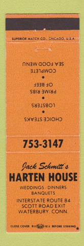 Matchbook Cover - Jack Schmitt's Harten House Waterbury CT ORANGE