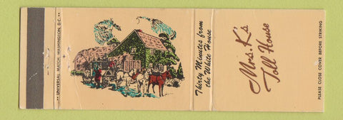 Matchbook Cover - Mrs. K's Toll House Silver Spring MD