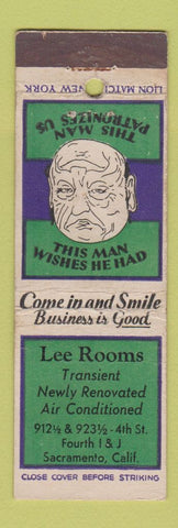 Matchbook Cover - Lee Rooms Hotel Sacramento CA