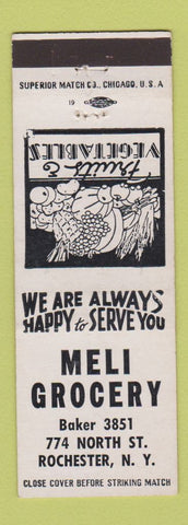 Matchbook Cover - Meli Grocery Rochester NY