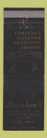 Matchbook Cover - Donohue's Restaurant East Hills WEAR