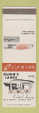 Matchbook Cover - Dunn's Lanes Bowling Fostoria OH