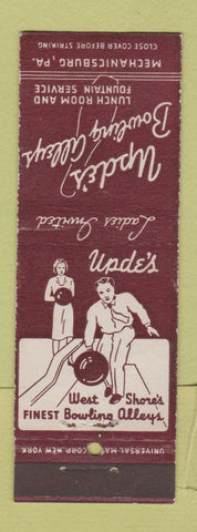 Matchbook Cover - Upde's Bowling Mechanicsburg PA