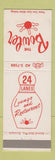 Matchbook Cover - The Bowler Bowling Fargo ND